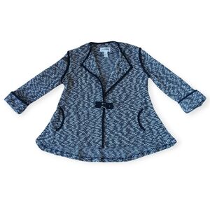 Joseph Ribkoff Black White Chevron Knit Jacket Blazer Size 4 Made in Canada